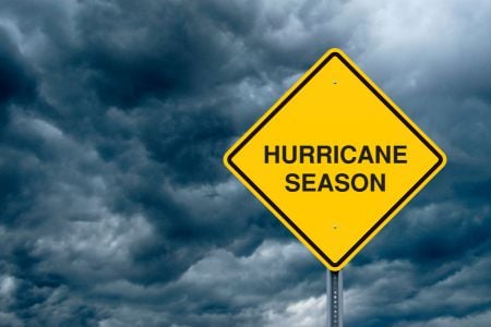 yellow sign that says Hurricane season