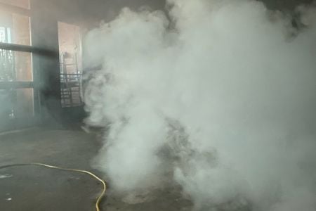 smoke in a garage